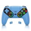 Dinosoo RGB Wireless Controller for PS5/PlayStation 5 PC, Bluetooth Controller with Turbo, Macro, Dynamic Vibration, 6-Axis Motion Control, 3.5mm Audio Jack, 1000mAh Battery, Speaker – Blue