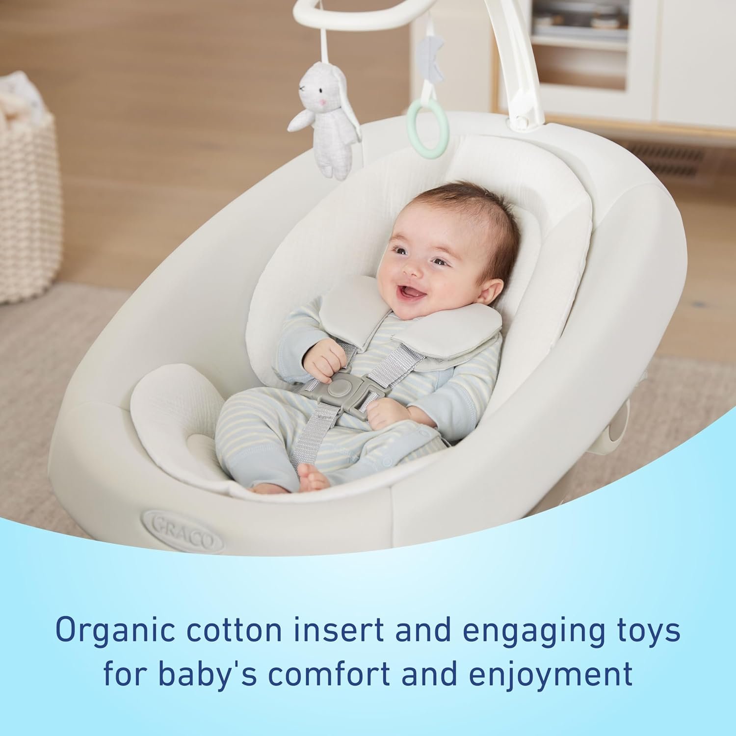 Graco SmartSense Baby Swing with Cry Detection Technology, Soothing Motions and Calming Vibrations, Comfortable Infant Support, Rori - Image 3