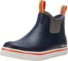 HISEA Men’s Deck Rain Boots Saltwater Fishing Booties Waterproof Ankle Rain Boots with High Traction