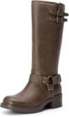 DREAM PAIRS Women’s Knee High Boots Combat Boots Goth Boot Lace Up Adjustable Buckles Chunky Low Heel Fall Booties with Side Zipper to Put on and off