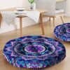 Mandala Meditation Cushion, Boho Meditation Mat, Meditation Pillows for Sitting on Floor, Cushions for Sitting in Home and Outdoor, Round Floor Pillows Cushion Seating for Yoga Accessories 22” X 22”