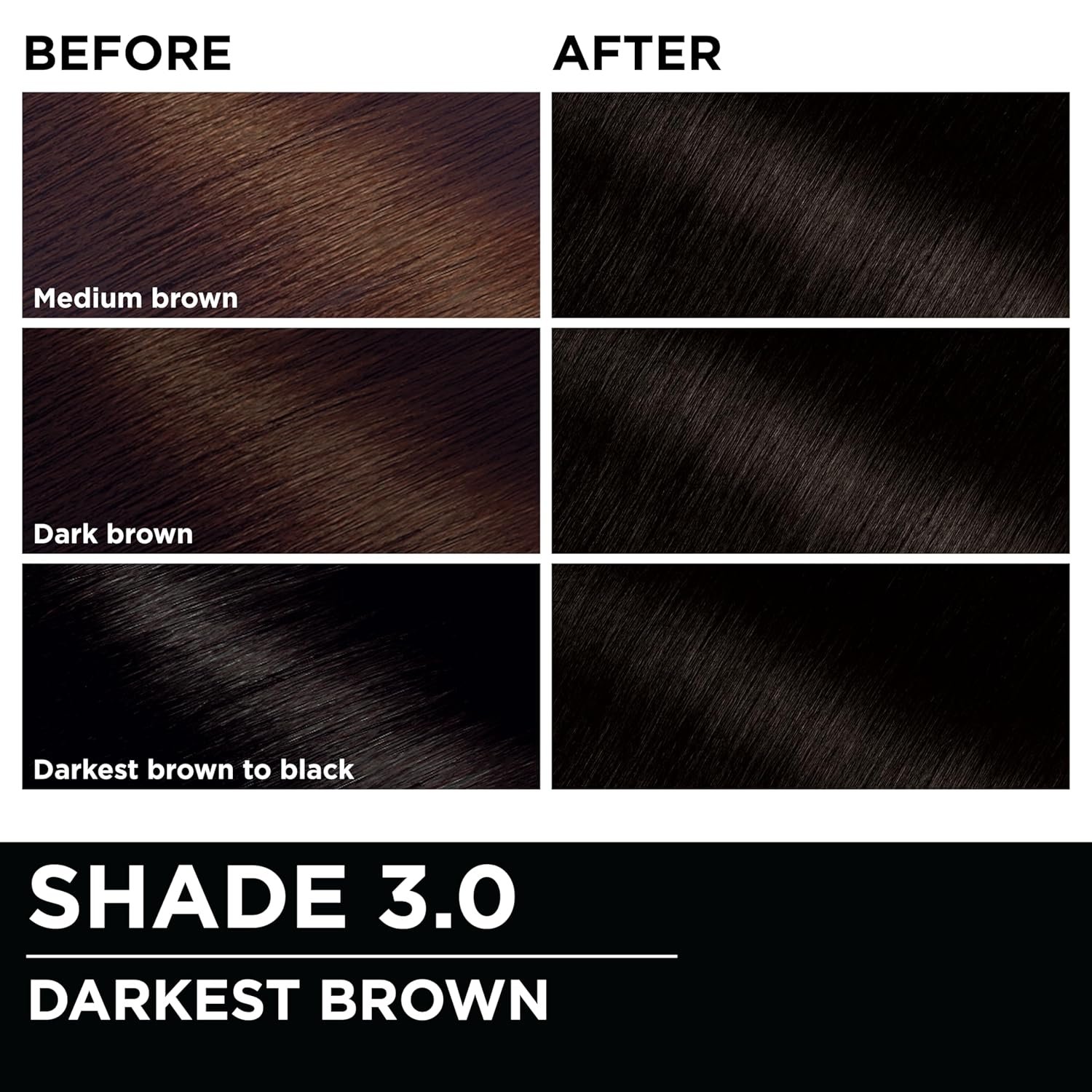 Garnier Hair Color Olia Ammonia-Free Brilliant Color Oil-Rich Permanent Hair Dye, 3.0 Darkest Brown, 2 Count (Packaging May Vary) - Image 5